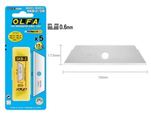 Olfa Pack de 5 Cuchillas de Respuesto para Cutters Olfa SK-4, SK-5, SK-9 y UTC-1 - Acero Inoxidable