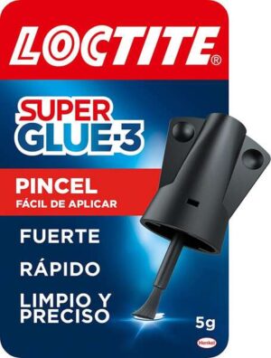 Loctite Super Glue-3 Pincel 5gr - Adhesivo Universal Triple Resistencia - Fuerza y Uso Instantaneo - 2640969/2046283/2640782/2641844/2971997