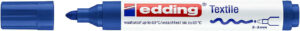 Edding 4500 Rotulador Permanente para Textil - Punta Redonda - Trazo entre 2 y 3mm - Olor Neutro - Secado Rapido - Color Azul