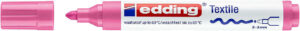 Edding 4500 Rotulador Permanente para Textil - Punta Redonda - Trazo entre 2 y 3mm - Olor Neutro - Secado Rapido - Color Rosa
