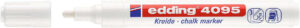 Edding 4095 Rotulador de Tiza Liquida - Punta Redonda - Trazo entre 2 y 3mm - Olor Neutro  - Color Blanco