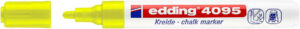Edding 4095 Rotulador de Tiza Liquida - Punta Redonda - Trazo entre 2 y 3mm - Olor Neutro  - Color Amarillo Neon