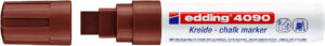 Edding 4090 Rotulador de Tiza Liquida - Punta Biselada - Trazo entre 4 y 15mm - Olor Neutro - Color Marron