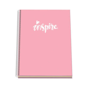 Dohe Serie Pastel Cuaderno con Espiral - Tamaño A4 de 100 Hojas 90gr - Hojas Microperforadas con 4 Taladros - Cuadricula 5mm - Color Rosa Pastel