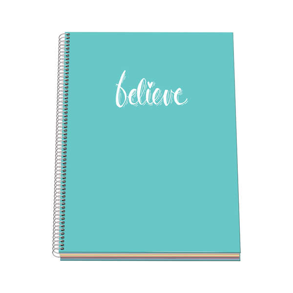 Dohe Serie Pastel Cuaderno con Espiral - Tamaño A4 de 100 Hojas 90gr - Hojas Microperforadas con 4 Taladros - Cuadricula 5mm - Color Verde Pastel