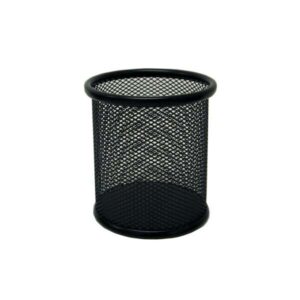 Biskmark Portalapices Redondo Metalico de Rejilla - Medidas 10 x 8cm - Color Negro