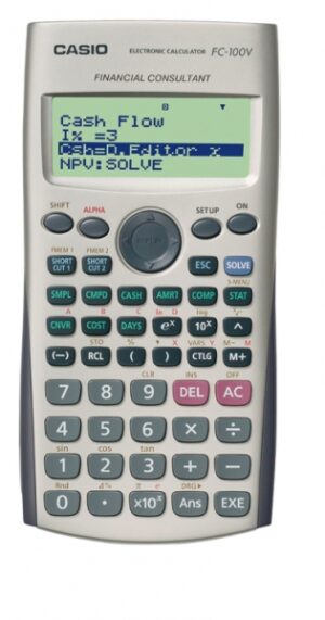 Casio FC100V Calculadora Financiera - Pantalla de 4 Lineas - Teclas de Acceso Directo Personalizables - Alimentacion con Pilas