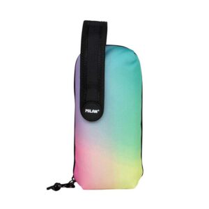 Milan Sunset Black Pack de 4 Estuches Portatodo con Contenido de Serie - Contenido: Goma de Borrar, 2 Sacapuntas, Lapiz de Grafito HB, 3 Boligrafos Capsule, Regla de 15cm, 12 Lapices de Colores Ergo y 12 Rotuladores