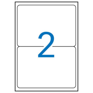 Apli Pack de 200 Etiquetas Rectangulares 199.6x144.5mm - 100 Hojas por 2 Etiquetas - Adhesivo Permanente - Cantos Romos - Color Blanco