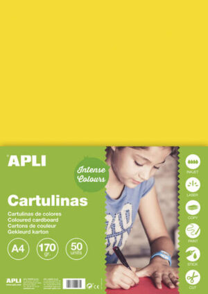 Apli Cartulina Amarilla A4 170g 50 Hojas