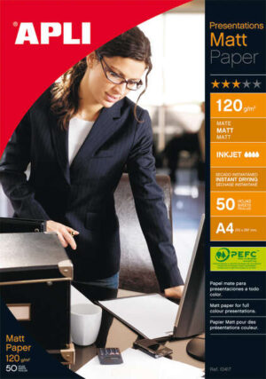 Apli Papel Fotografico Matt A4 120g 50 Hojas