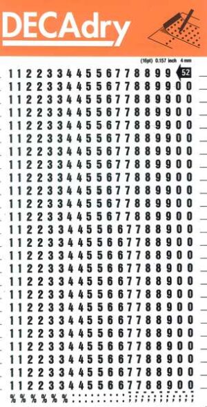 Apli Numeros Transferibles - 4mm - Facil Aplicacion - Negros Intensos - 528 Caracteres - Negro