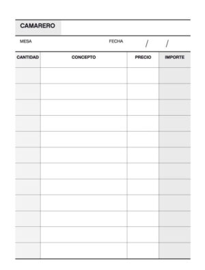 Apli Talonario Camarero 1/8 Triplicado Natural - Formato Compacto - 3 Copias - Numeracion Consecutiva - Resistente al Agua - Marron