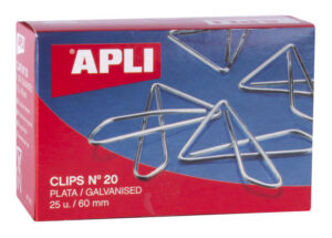 Apli Clips Mariposa Alambre Nº 20 (60mm) Acabado Galvanizado/Plata - Brilloso - 25 Unidades por Caja