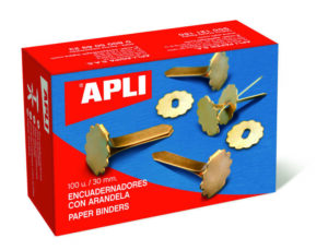 Apli Pack de 100 Encuadernadores Metalicos con Arandela 18mm - Aptos para todo Tipo de Documentos - Incluyen Arandela para Embellecer y Evitar Rozaduras