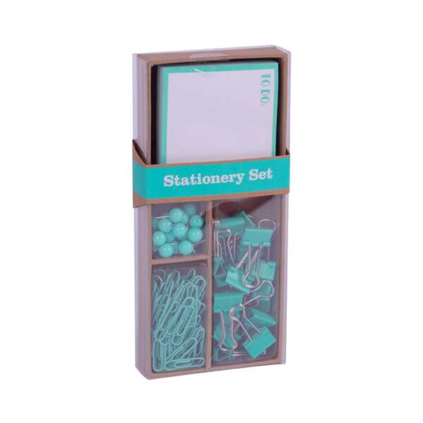 Apli Fluor Collection Set de Oficina - 25 Pins, 80 Clips de 28mm, 20 Pinzas Abatibles de 19mm y Notas Adhesivas de 100 Hojas en Verde Fluor - Diseño Moderno y Llamativo - Producto Reposicionable para Expositor 17684