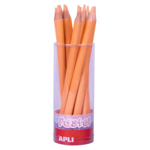 Apli Lapices Jumbo Pastel Salmon - Mina 5mm - Forma Triangular Ergonomica - Diametro 10mm, Largo 170mm - Pack 18 Unidades - Ideal para Expositor Jumbo Pastel