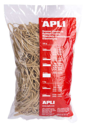 Apli Gomas Elasticas de Caucho Natural - Ø 160 x 3mm - Gran Elasticidad y Resistencia - 1kg de Contenido