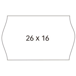 Apli Etiquetas Blancas para Maquinas Etiquetadoras de Precios de 2 Lineas - Tamaño 26 x 16mm - Adhesivo Permanente con Cantos Sinusoidales - Alta Calidad y Compatibles con Modelos 101419 y 102365
