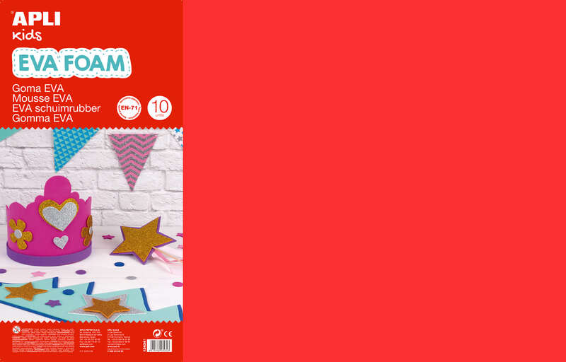 Apli Goma Eva Multicolor 600x400 - 10 Hojas de Tamaño Grande y Flexible - Ideal para Manualidades y Proyectos Escolares