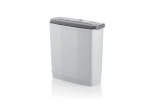 Dahle PaperSAFE 60 Destructora de Papel Manual Corte en Tiras P-2 - Destruye hasta 6 Hojas a la Vez - Capacidad de la Papelera 11L - Apta para Papel y Tarjetas - Color Blanco/Gris