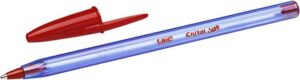 Bic Cristal Soft Boligrafos de Bola - Punta Media de 1.2mm - Trazo 0.45mm - Escritura mas Fluida - Color Rojo