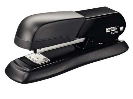 Rapid FM12 Grapadora de Sobremesa Metalica - Hasta 25 Hojas - Para Grapas 24/6 y 26/6 - Modo de Clavado y Fijado - Color Negro