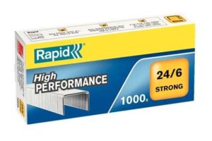 Rapid Strong Caja de 1000 Grapas 24/6 - Hasta 30 Hojas - Alambre Reforzado Galvanizado - Patilla de 6mm