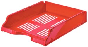 Esselte Transit Bandeja Portadocumentos - Formato Vertical o Escalonada A4 - Espacio para Etiqueta Identificativa - Color Rojo