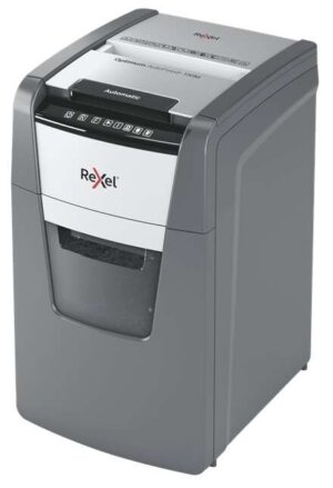 Rexel Optimum AutoFeed 130M Destructora Automatica de Corte en Particulas - Papelera de 44L - Alimentacion Automatica hasta 130 hojas - Tecnologia Antiatascos
