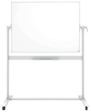 Nobo Pizarra Blanca Movil de Esmalte Classic - 1200 × 900mm - Diseño Puntero - Color Blanco