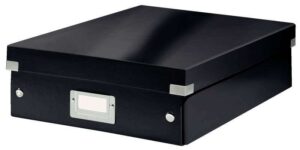 Leitz Click & Store WOW Caja Organizadora Mediana - Se Divide en 2, 3 o 4 Compartimentos - 85% Carton Reciclado - Color Negro