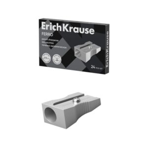 Erichkrause Ferro Sacapuntas de Aluminio con Agarre Ergonomico - Orificio de 8mm - Cuchilla de Acero al Carbono - Color Aluminio