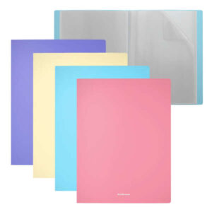 Erichkrause Matt Pastel Pack de 4 Carpetas con 20 Fundas A4 - Colores Surtidos