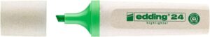 Edding 24 EcoLine Marcador Fluorescente - Punta Biselada - Trazo entre 2-5mm - 90% de Plastico Reciclado - Etiqueta Ecologica Blue Angel - Color Verde Claro