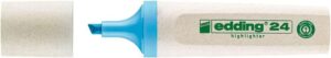 Edding 24 EcoLine Marcador Fluorescente - Punta Biselada - Trazo entre 2-5mm - 90% de Plastico Reciclado - Etiqueta Ecologica Blue Angel - Color Azul Claro