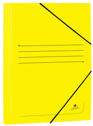 Mariola Carpeta de Carton Estucado con Solapas Folio 500gr/m2 - Medidas 34x25x1cm - Cierre con Goma Elastica - Color Amarillo