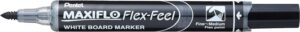 Pentel Maxiflo Flex-Feel Rotulador para Pizarra Blanca - Punta Flexible 4.6mm - Trazo de 1 a 5mm - Dosificacion de Tinta mediante Embolo - Color Negro