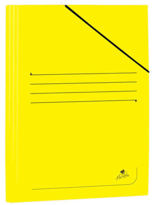 Mariola Carpeta de Carton Plastificado Folio 500gr/m2 - Medidas 34x25cm - Cierre con Goma Elastica - Color Amarillo