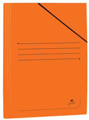 Mariola Carpeta de Carton Plastificado Folio 500gr/m2 - Medidas 34x25cm - Cierre con Goma Elastica - Color Naranja