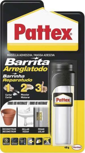 Pattex Barrita Arreglatodo Bl 48gr - Moldeable para Reparar y Sellar Agujeros y Fisuras - Ideal para Instalaciones. Depositos. Conductos. Radiadores y Tuberias