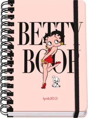 Dohe Betty Boop Agenda Escolar Espiral Wire’o A5 - Semana Vista - Papel 80g/m2 - Cubierta de Carton Plastificado - Cierre con Goma Elastica