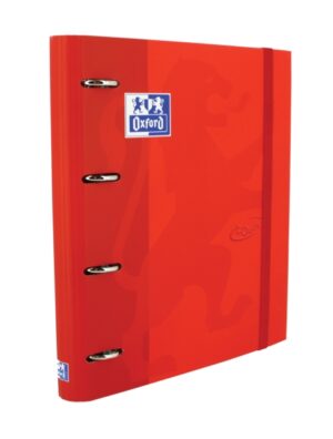 Oxford Touch A4+ Europeanbinder - Tapa Extradura Resistente - Lomo de 45mm - Anillas de 4Dx35mm - Incluye Recambio 5x5 - Color Carmin