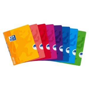 Oxford School Classic Openflex Libreta Grapada A5+ 48 Hojas 1 Linea con Margen - Tapa de Plastico Translucido - Ideal para Estudiantes - Colores Surtidos