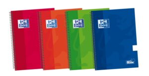Oxford School Classic Write&Erase 4º Cuaderno Espiral - Tapa Extradura - Liso - 80 Hojas - Colores Surtidos