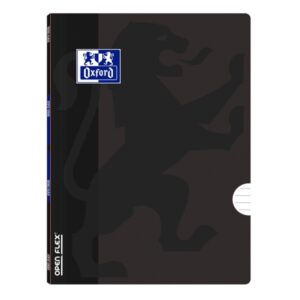 Oxford School Openflex A5 Libreta Grapada - Tapa de Plastico Resistente - 1 Linea con 2 Margenes - 48 Hojas de Papel de Alta Calidad - Color Negro