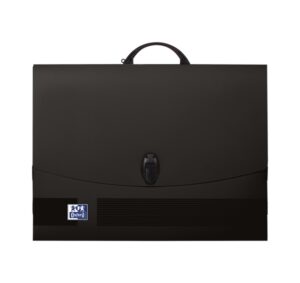 Oxford Carpeta de Dibujo A3 con Cierre y Asa Negra - Tamaño A3 - Cierre Seguro - Asa Resistente - Diseño Elegante