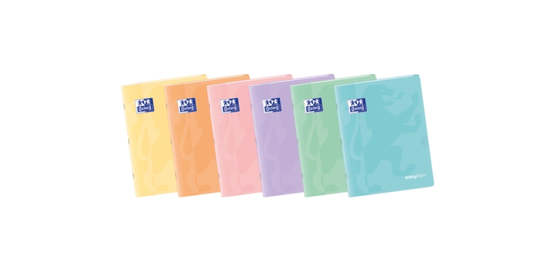 Oxford Easybook A5 Libreta Grapada - Tapa de Plastico Resistente - 48 Hojas con Margen - Diseño Pastel 4x4 - Ideal para Tomar Apuntes y Organizar tus Ideas