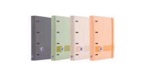 Oxford Europeanbinder Boreal A4+ Carpeta Resistente - Tapa de Plastico Polifoam Suave - Lomo de 45mm - Anillas 4Dx35mm - Incluye Recambio Dots - 5 Colores de Banda