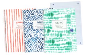 Oxford Japandi A4+ Europeanbook - Tapa Extradura Resistente - 1 Linea y 2 Margenes para Organizacion - 80 Hojas de Alta Calidad